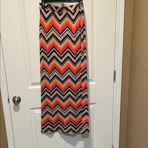 Bobbie Brooks Chevron Maxi Skirt - Red and Black